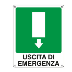 CARTELLO ALLUMINIO 25x31cm 'USCITA DI EMERGENZA'