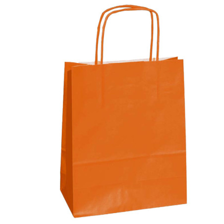 25 SHOPPERS CARTA KRAFT 18x8x24CM TWISTED ARANCIONE