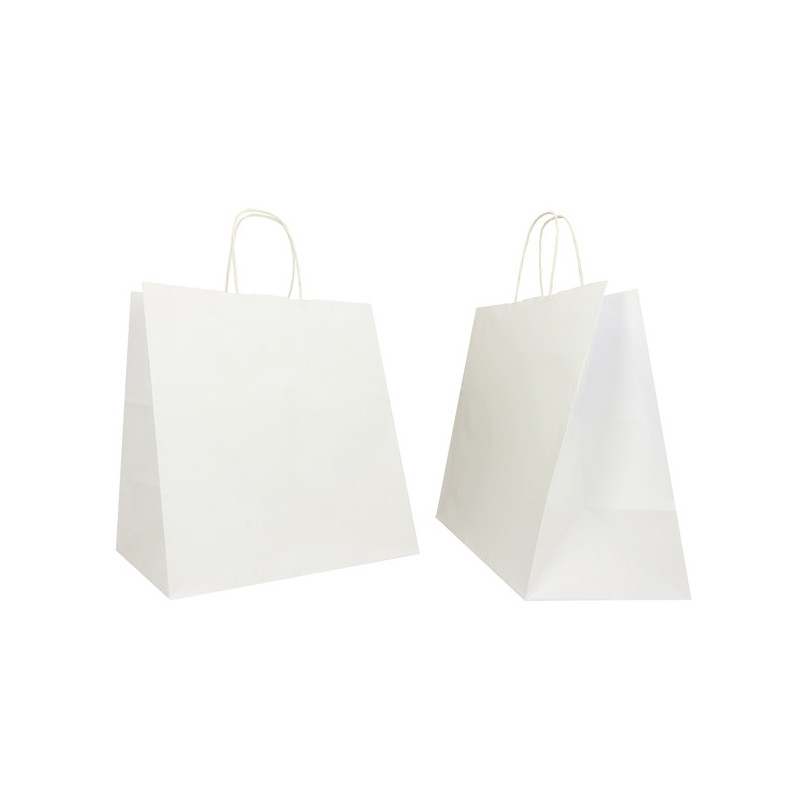 25 SHOPPERS CARTA KRAFT 32X20X33CM TWISTED LARGE BIANCO