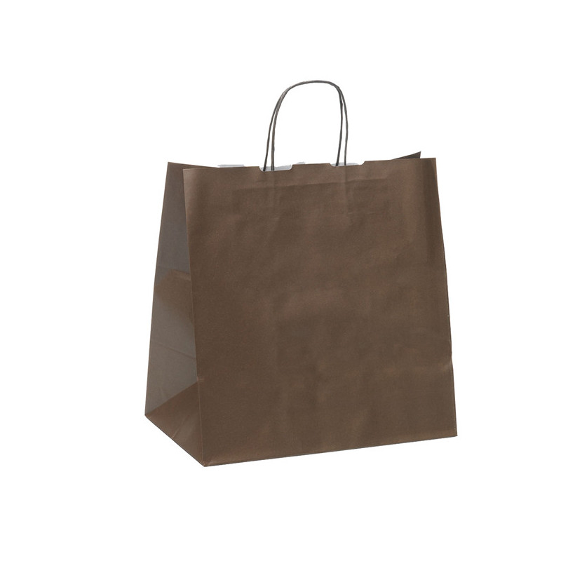 25 SHOPPERS CARTA KRAFT 32X20X33CM TWISTED LARGE MARRONE