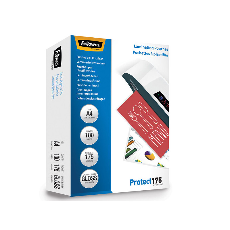 Scatola 100 pouches PROTECT175 175mic A3 Fellowes