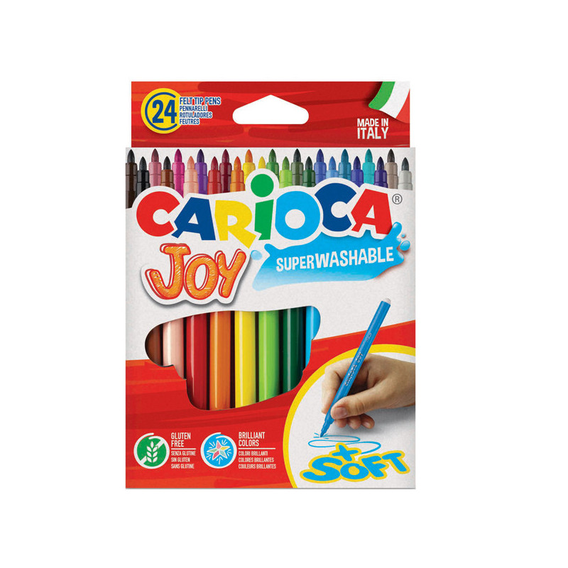 SCATOLA 24 PENNARELLI JOY LAVABILI COLORI ASSORTITI CARIOCA