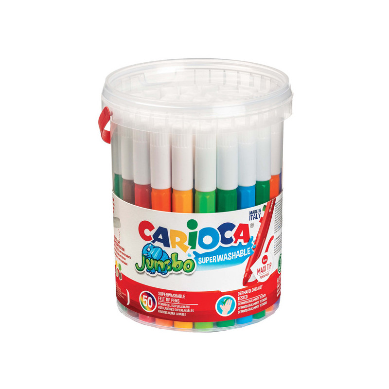 Barattolo 50 pennarelli Jumbo lavabili colori assortiti CARIOCA