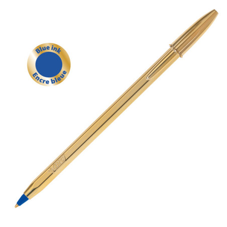 Scatola 20 penna sfera CRISTAL© SHINE GOLD medio 1,0mm blu BIC©