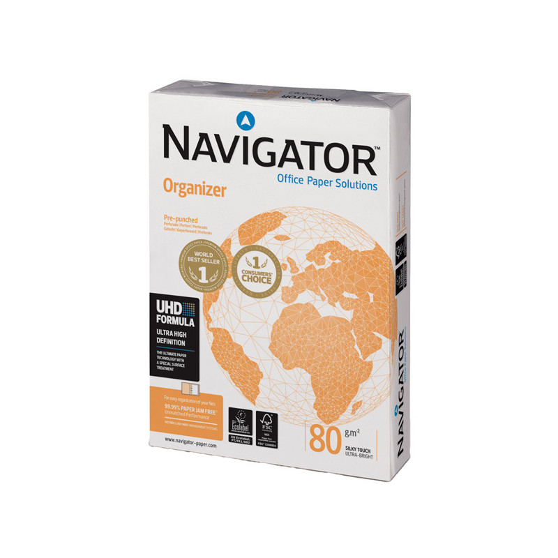 CARTA NAVIGATOR organizer 2 Fori A4 80gr 500FG 210X297mm