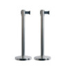 Set 2 COLONNINE SEGNAPERCORSO con nastro NERO 210cm Budget Retractable Securit