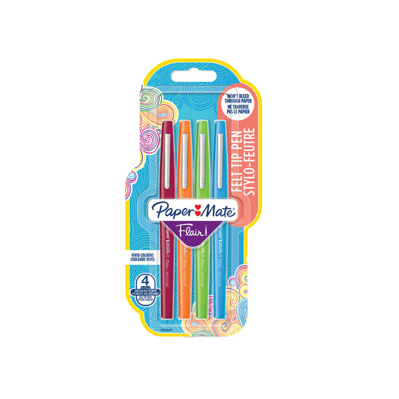 Astuccio 4 colori Fun pennarello Flair Nylon Papermate