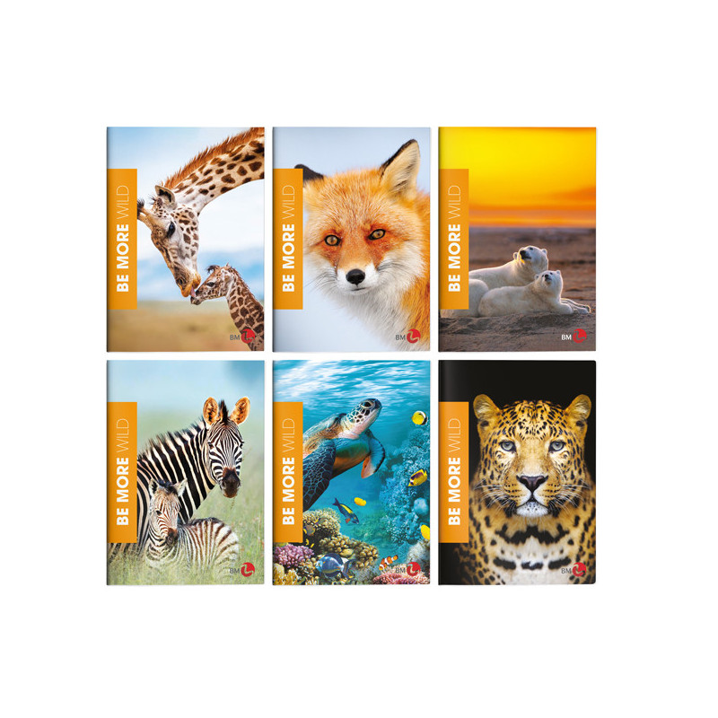 Maxiquaderno A4 36fg+2 100gr 5mm WILD Be More 2024 BM