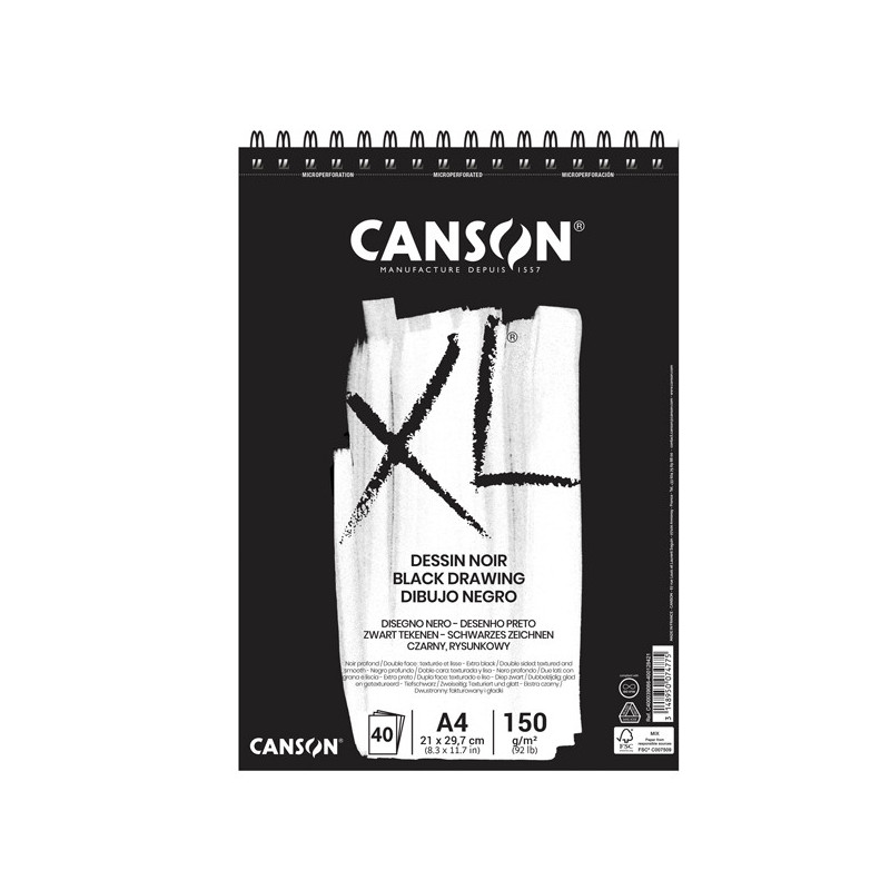 Album XL Dessin Noir f.to A4 150gr 40fg Canson