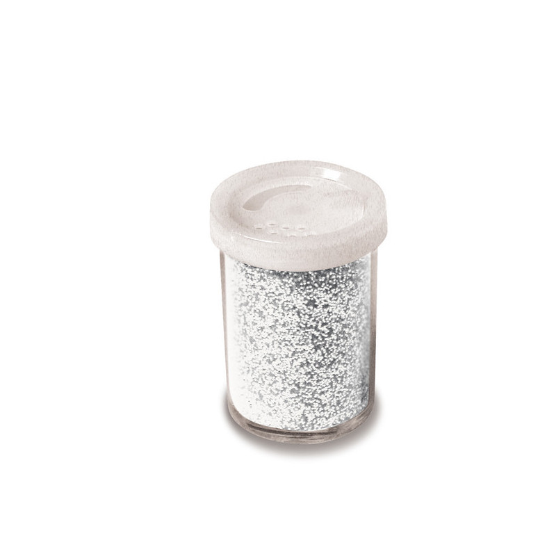 Glitter flacone grana fine 25ml argento DECO