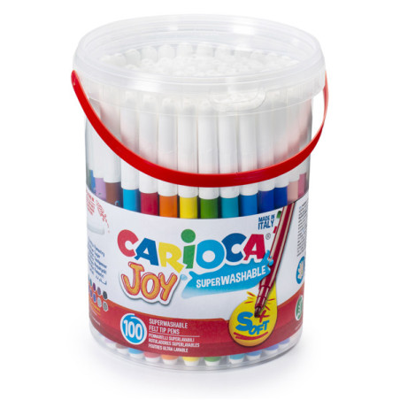 Barattolo 100 pennarelli fine Joy colori assortiti Carioca