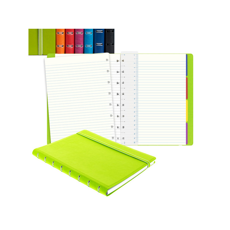 Notebook f.to A5 a righe 56 pag. nero similpelle Filofax