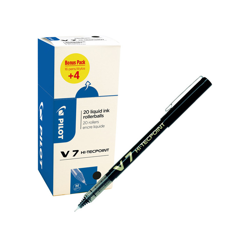 Value pack 16+4 roller Hi-Tecpoint V7 0,7mm nero Pilot