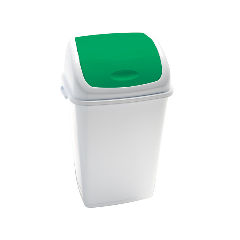 Pattumiera a basculante 50Lt Rif Basic Bianco/Verde