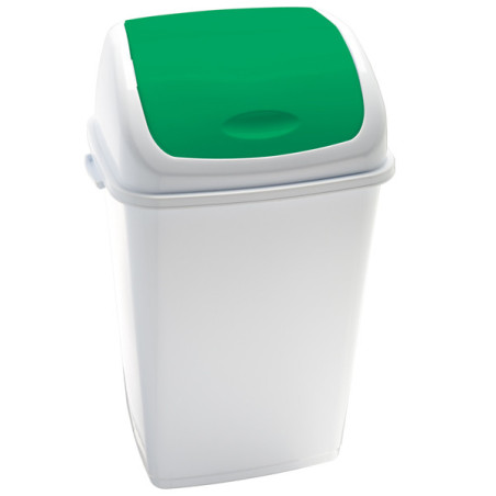 Pattumiera a basculante 50Lt Rif Basic Bianco/Verde