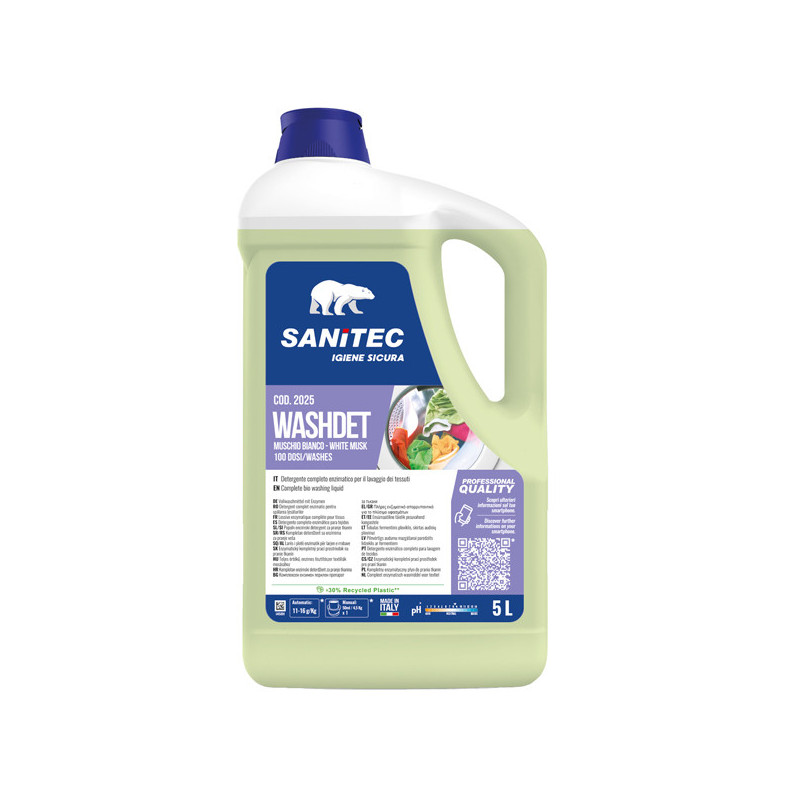 Detersivo liquido lavatrice Washdet Muschio Bianco 5Lt Sanitec