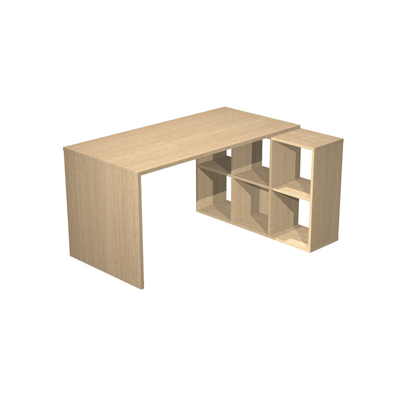 Postazione Home-Office 6 caselle L140 x P104 x H72,4cm Rovere