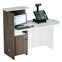 Postazione Reception Concept DX L143 x P1 x H117cm bianco/frass.tosc.