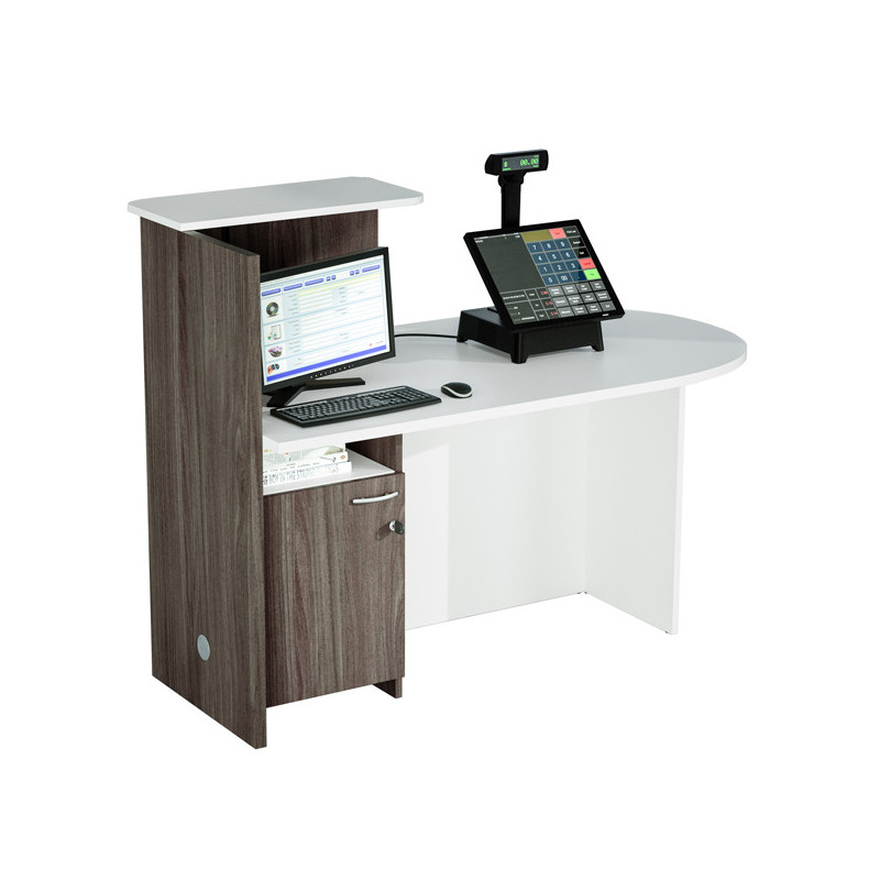 Postazione Reception Concept DX L143 x P1 x H117cm bianco/frass.tosc.