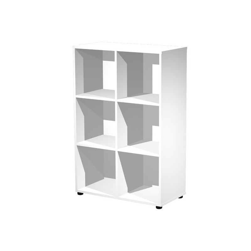 Contenitore a 6 caselle a giorno 80x40xH121,6cm Bianco - Maxi Rainbow