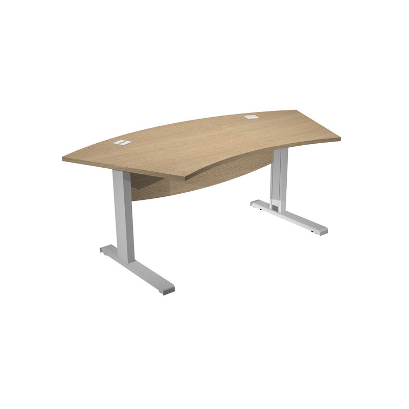 Scrivania fianchi a L in metallo 190x96xH73cm Rovere - Agora' Direction