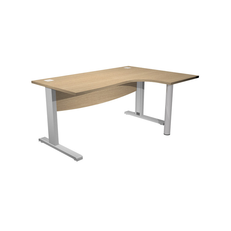 Scrivania Compact DX fianco a L metallo L180cm Rovere - Agora' Direction
