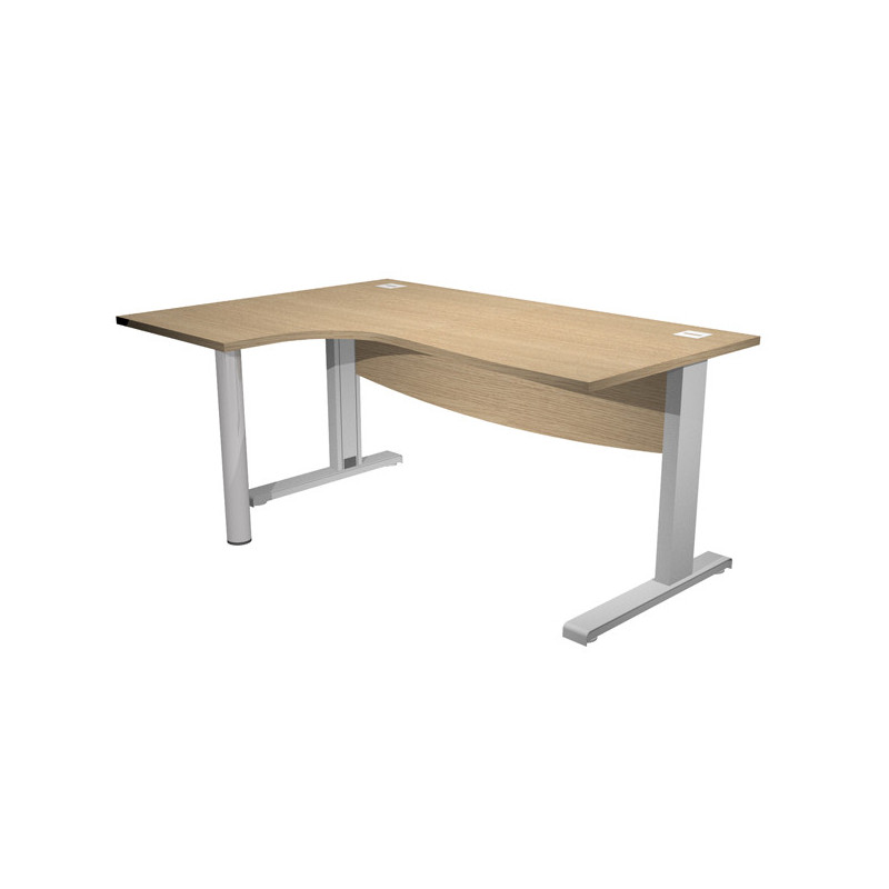 Scrivania Compact SX fianco a L metallo L180cm Rovere - Agora' Direction