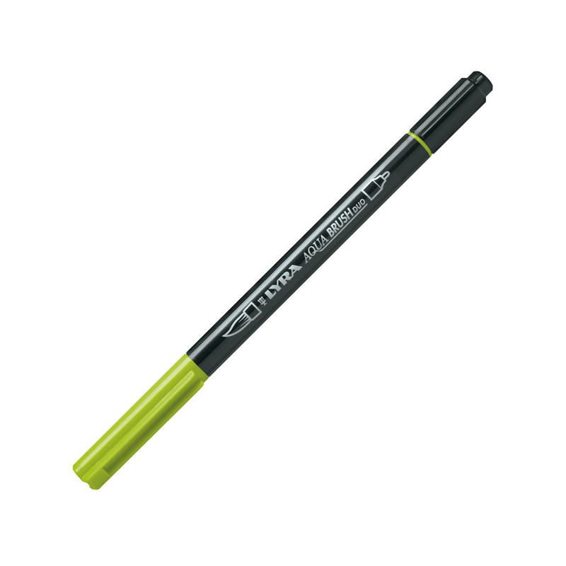 Pennarello a 2 punte AQUA BRUSH DUO still de grain giallo LYRA