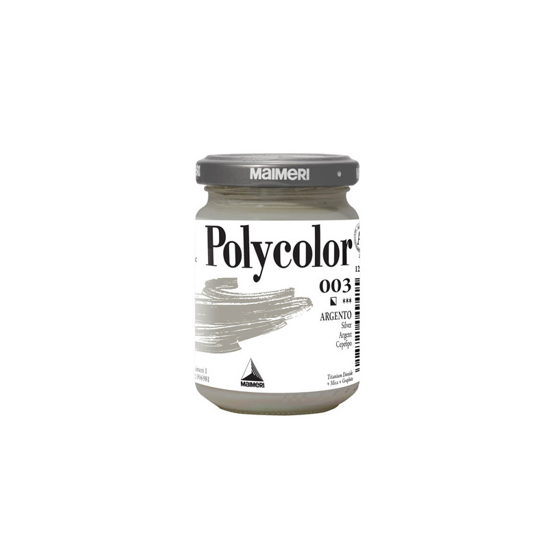 Colore vinilico Polycolor vasetto 140 ml argento Maimeri