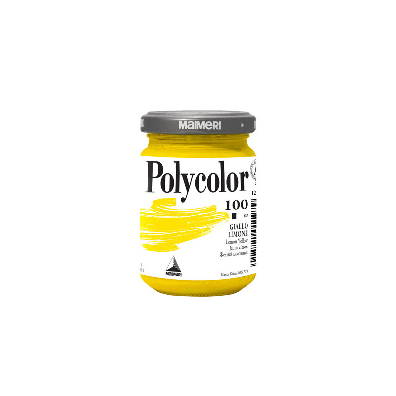 Colore vinilico Polycolor vasetto 140 ml giallo limone Maimeri