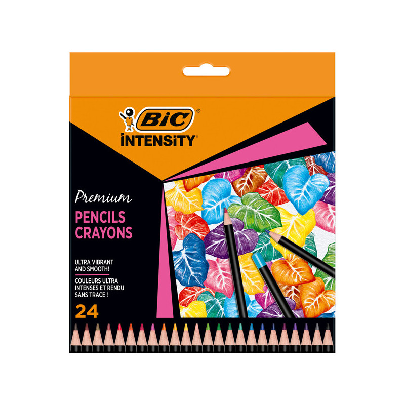 Astuccio 24 matite Intensity Wood Premium colori assortiti BIC©