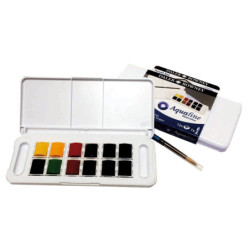 Acquerelli AQUAFINE Scatola in Plastica POCKET 12 godet+pennello Daler Rowney