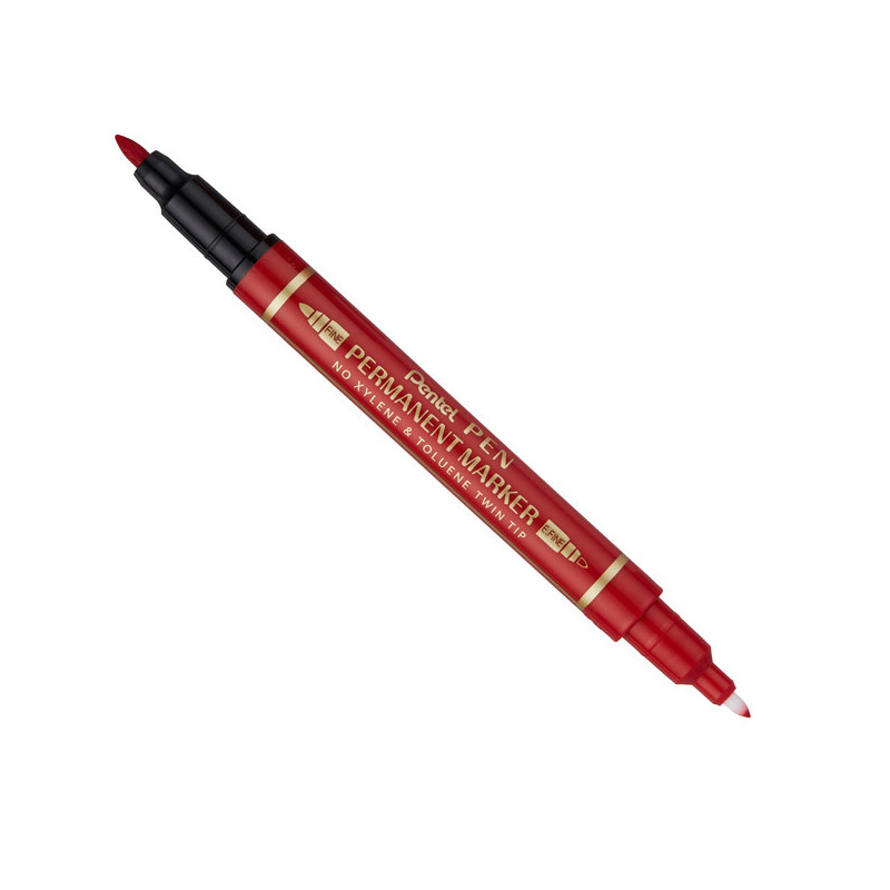 Marcatore permanente Twin Tip doppia punta F/EF rosso Pentel