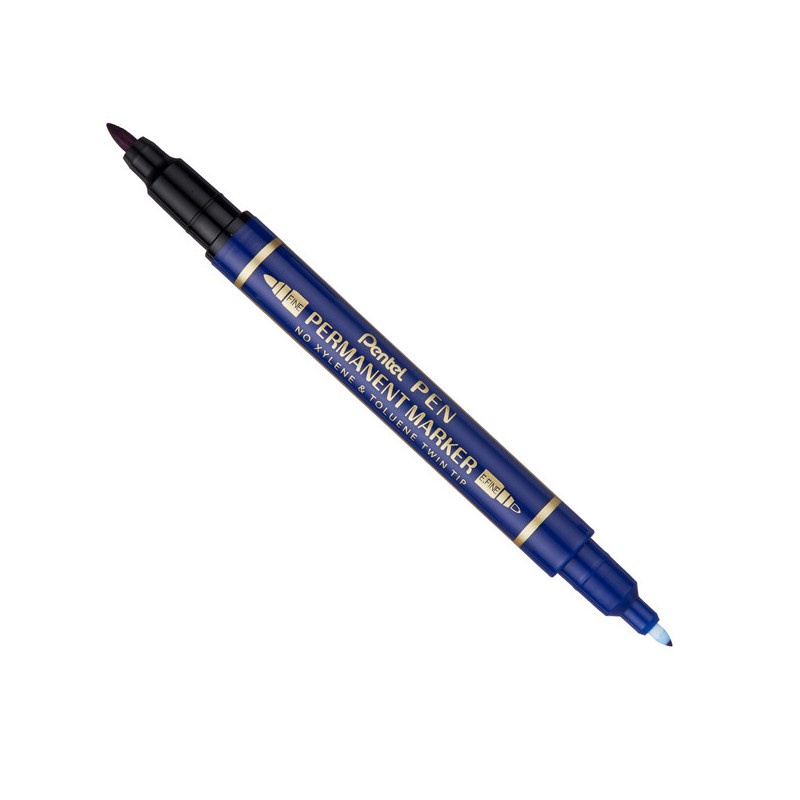 Marcatore permanente Twin Tip doppia punta F/EF blu Pentel