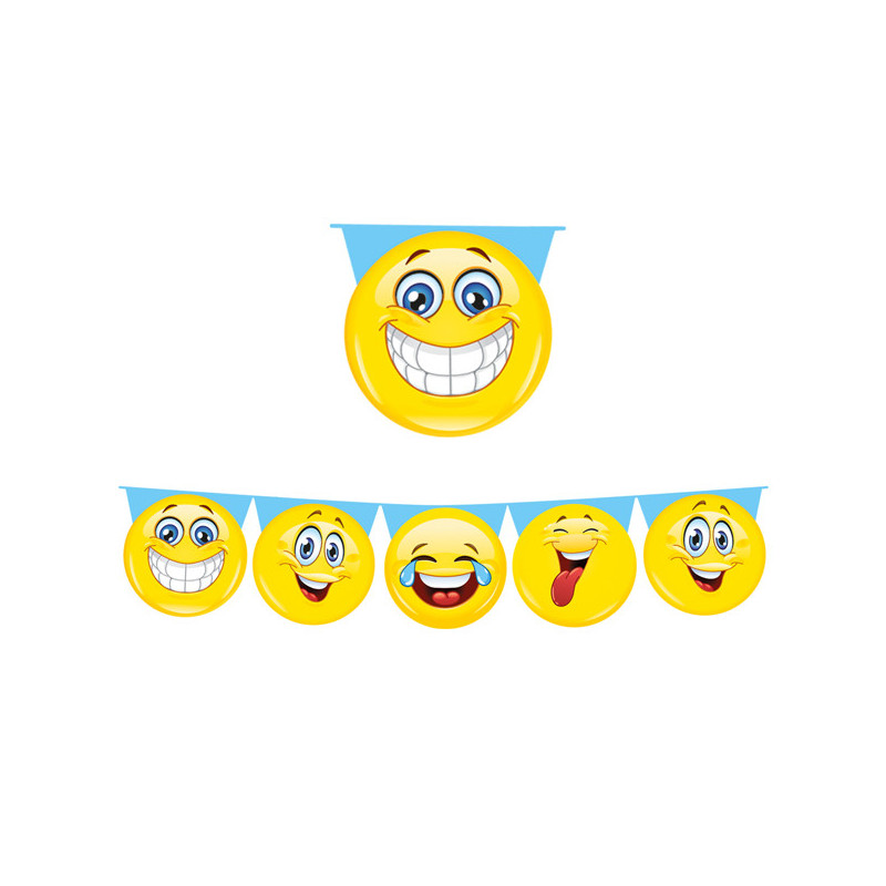 Festone sagomato Emoticons lungh. 6mt Big Party