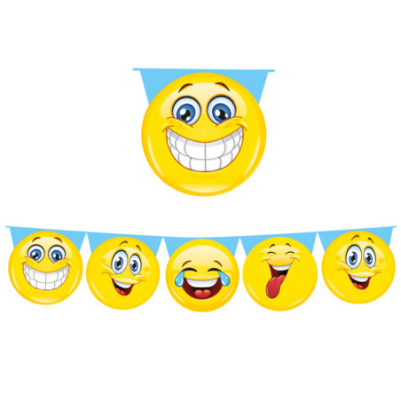 Festone sagomato Emoticons lungh. 6mt Big Party