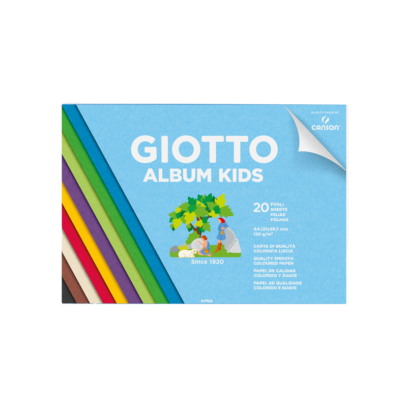 Album Kids Carta colorata 2+ f.to A4 120gr 20fg Giotto