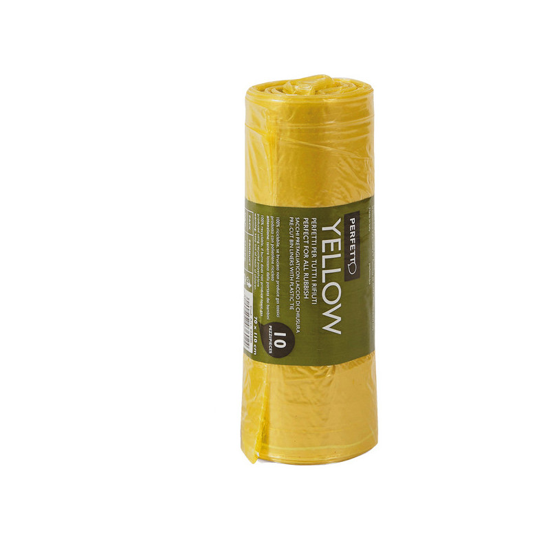 10 Sacchi rifiuti 70x110cm - 120Lt 20æ Giallo Classic