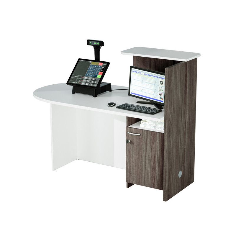 Postazione Reception Concept SX L143 x P1 x H117cm bianco/frass.tosc.