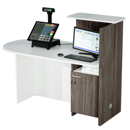 Postazione Reception Concept SX L143 x P1 x H117cm bianco/frass.tosc.