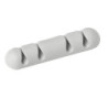 2 clip fermacavi adesiva per 4 cavi - grigio - Durable