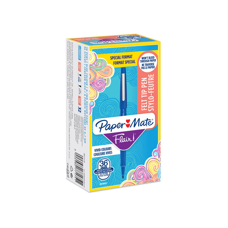 Value pack 30+6 Pennarello Flair nylon blu punta 1.1mm Papermate