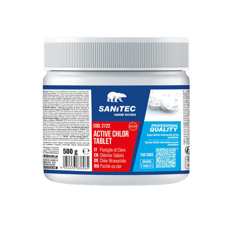 Cloro attivo concentrato Tablet 500gr Sanitec