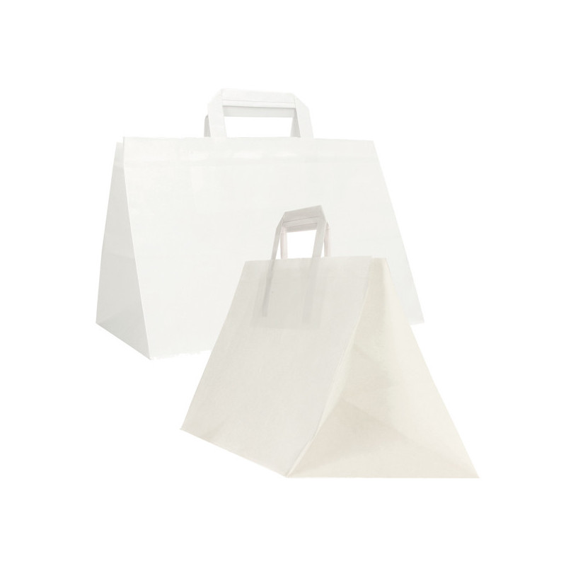 Scatola 200 Shoppers carta craft 32x22x24CM FLAT XLARGE bianco