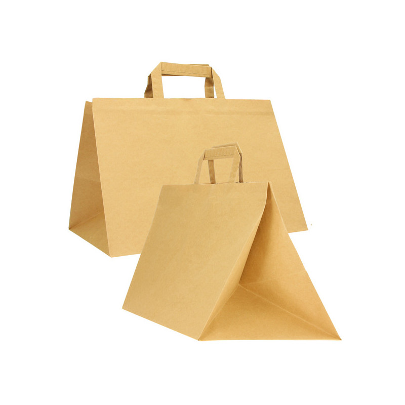 Scatola 200 Shoppers carta craft 32x22x24CM FLAT XLARGE avana