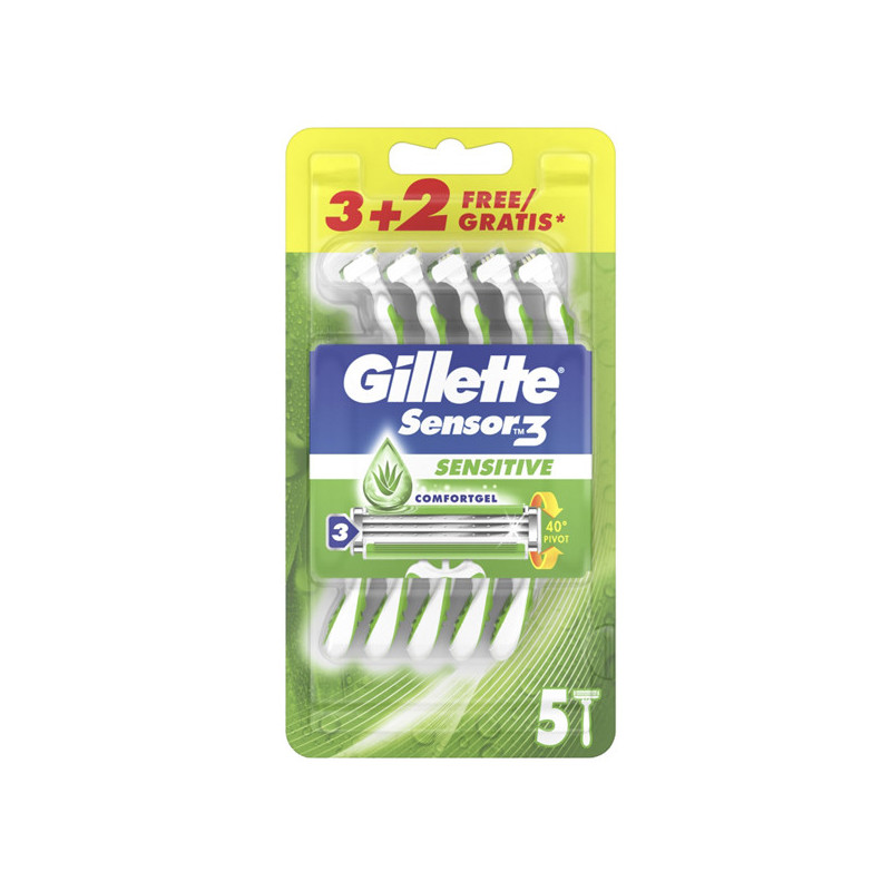 Gillette Sensor 3 Sensitive - usagetta 3+2pz