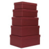 Set 5 scatole regalo in cartone fantasia Burgundy