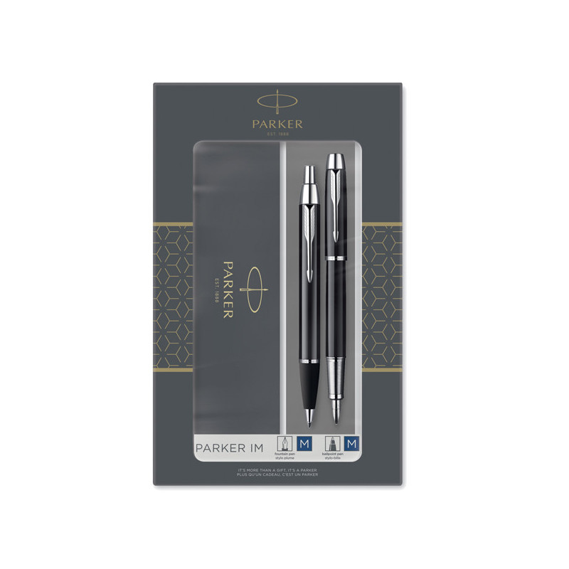 Gift Set sfera M + stilografica M IM Black CT Parker