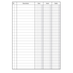 Registro Dare-Avere-Saldo 96pag. 17x12cm DU133300000 Data Ufficio