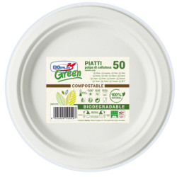 50 Piatti frutta 170mm BIODEGRADABILI Dopla Green art.7758